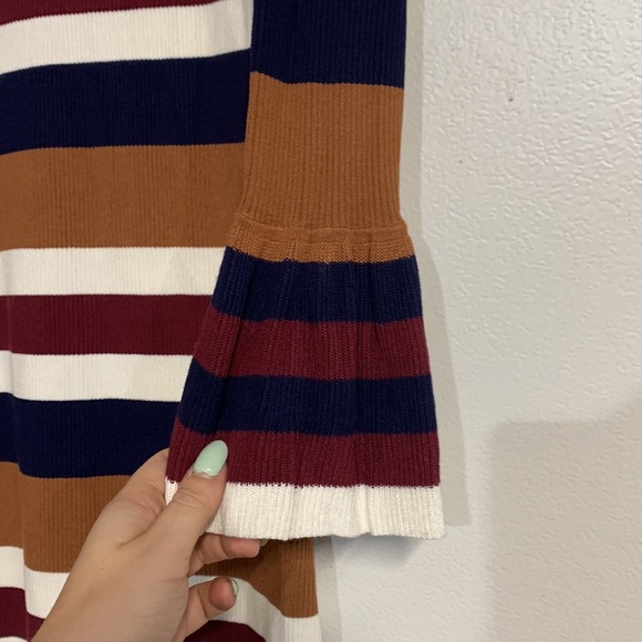 ENDLESS ROSE WOMENS STRIPED SWEATER DRESS BELL SLEEVE SMALL - Picture 4 of 7